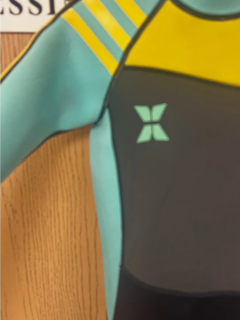 Manta 2XL Kids Full-Body Wetsuit in Black, Teal & Yellow